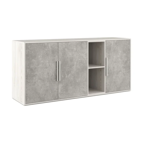 Шкаф низкий 3 створки, с нишей Бетон (B-tone) 168.8 × 45 × 78 см