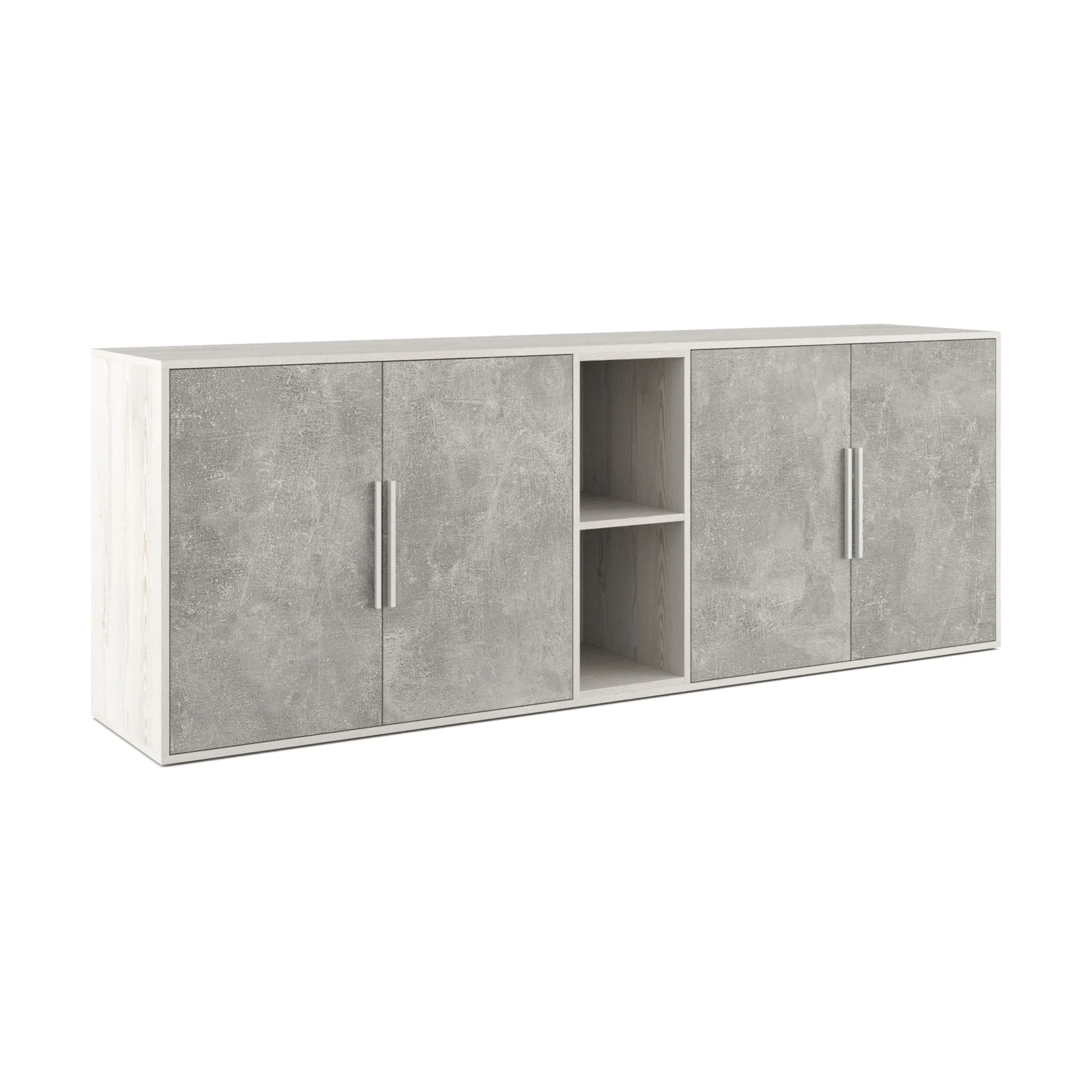 Шкаф низкий 4 створки, с нишей Бетон (B-tone), арт. BTN36153031 Шкаф низкий 4 створки, с нишей Бетон (B-tone) 213.8 × 45 × 78 см — арт. BTN36153031