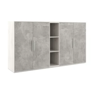 Шкаф средний 4 створки, с нишей Бетон (B-tone) 213.8 × 45 × 115.7 см — арт. BTN36153231