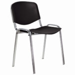Стул STAFF "Iso Plast CF-009", хром каркас, пластик черный, 532571 — арт. SAMSON-532571