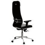 Кресло МЕТТА "ErgoLife" 10 B1-117D, хром, синхромеханизм, 2D-подлокотники, экокожа, черное — арт. SAMSON-532994