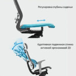 Кресло МЕТТА "Move" B2-10D, 2D-спинка, 3D-подголовник, 4D-подлокотники, экокожа, черное — арт. SAMSON-533002