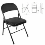 Стул складной BRABIX "Golf Plus CF-003 Комфорт", черный каркас, кожзам черный, 531566 — арт. SAMSON-531566