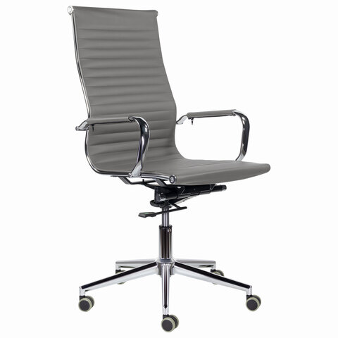 Кресло офисное BRABIX PREMIUM "Intense EX-531", экокожа, хром, темно-серое, 532542 — арт. SAMSON-532542