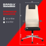 Кресло офисное BRABIX PREMIUM "Ultimate EX-801" хром, плотная двойная сетка Х2, черное/бежевое, 532919 — арт. SAMSON-532919
