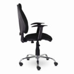 Кресло BRABIX "Comfort MG-322", хром, регулируемая эргономичная спинка, ткань, черное, 532558 — арт. SAMSON-532558