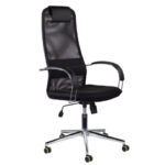 Кресло офисное BRABIX "Pilot EX-610 CH" premium, хром, ткань-сетка, черное, 532417 — арт. SAMSON-532417