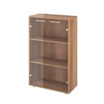 Шкаф никзий со стеклом 700х338х1135 (КЦ13+КЦ40*2+ДБ48*2) Канцлер (КЦ36) — арт. MONOLIT-P-4D40D3402F68