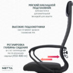 Кресло офисное МЕТТА "К-27" пластик, ткань, сиденье и спинка мягкие, серое — арт. SAMSON-532459