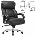 Кресло из натуральной кожи BRABIX PREMIUM "Pride HD-100", НАГРУЗКА до 250 кг, черное, 531940 — арт. SAMSON-531940