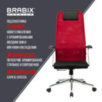 Кресло офисное BRABIX PREMIUM "Ultimate EX-801" хром, плотная двойная сетка Х2, черное/красное, 532921 — арт. SAMSON-532921