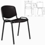 Стул STAFF "Iso Plast CF-009", черный каркас, пластик черный, 532569 — арт. SAMSON-532569