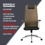 Кресло BRABIX PREMIUM "Ultimate EX-801" хром, плотная двойная сетка Х2, черное/коричневое, 532920 — арт. SAMSON-532920