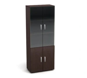 К2 Канц Шкаф со стеклом (700х350х1830) (ШК31+ДК32х2+ДК35х2+ФС04х2) (К2-кан) — арт. MONOLIT-P-84669C8CDCB8