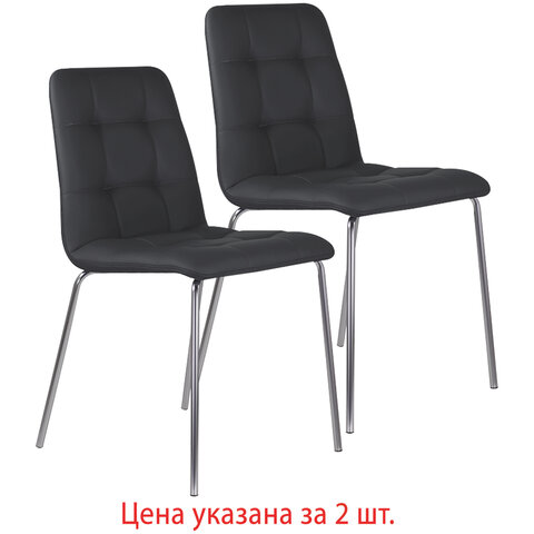Стулья КОМПЛЕКТ 2 шт. BRABIX "Twins CF-011", хром каркас, экокожа, черный, 532765 Стулья КОМПЛЕКТ 2 шт. BRABIX "Twins CF-011", хром каркас, экокожа, черный, 532765 — арт. SAMSON-532765