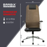 Кресло BRABIX PREMIUM "Ultimate EX-801" хром, плотная двойная сетка Х2, черное/коричневое, 532920 — арт. SAMSON-532920