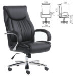 Кресло офисное BRABIX PREMIUM "Advance EX-575", хром, экокожа, черное, 531825 — арт. SAMSON-531825