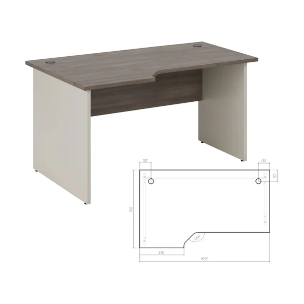 Стол эргономичный левый Нью лайн (New Line) 150 × 90 × 75 см