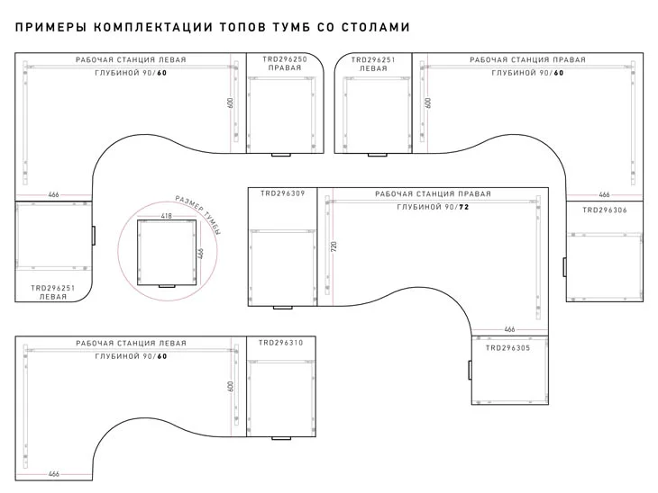 Серия офисной мебели Тренд (Trend) в рабочей зоне офиса — вариант 33