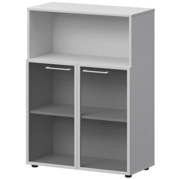 Шкаф средний с нишей со стеклом в ал. рамке Кортез (СМШ38.28RS(Б)) 79.2 × 38 × 119 см — арт. SIMFI-35176