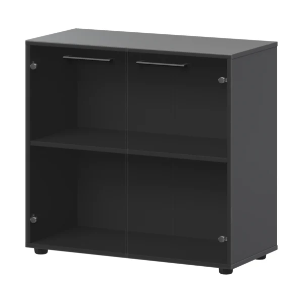 Шкаф низкий со стеклом Кортез (СМШ28S) 79.2 × 38 × 81.1 см