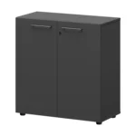 Шкаф низкий закрытый Кортез (СМШ28F(Ч)) 79.2 × 38 × 81.1 см — Графит