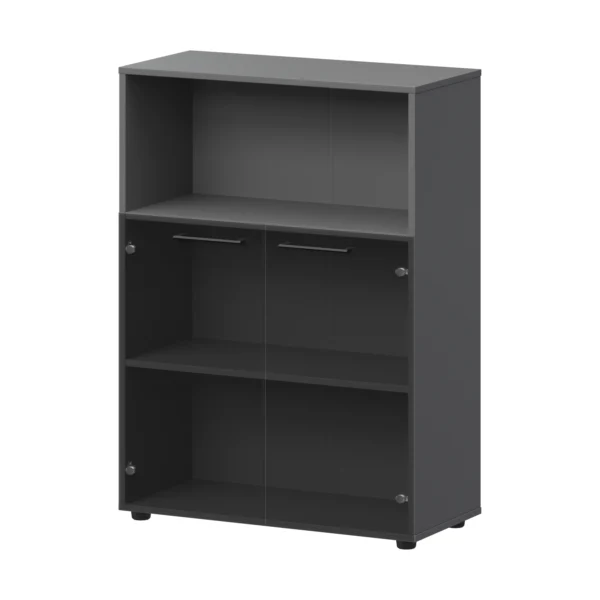Шкаф средний с нишей со стеклом Кортез (СМШ38.28S) 79.2 × 38 × 119 см