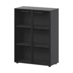 Шкаф средний со стеклом в ал. рамке Кортез (СМШ38RS) 79.2 × 38 × 119 см