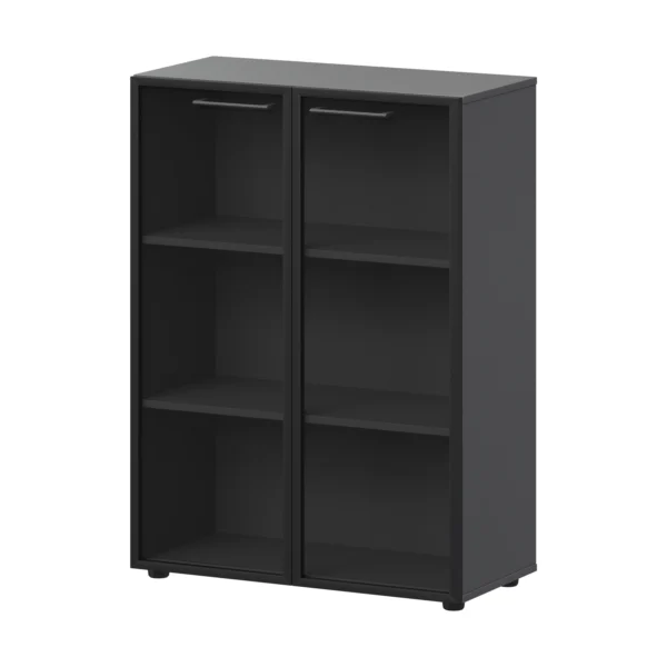 Шкаф средний со стеклом в ал. рамке Кортез (СМШ38RS) 79.2 × 38 × 119 см