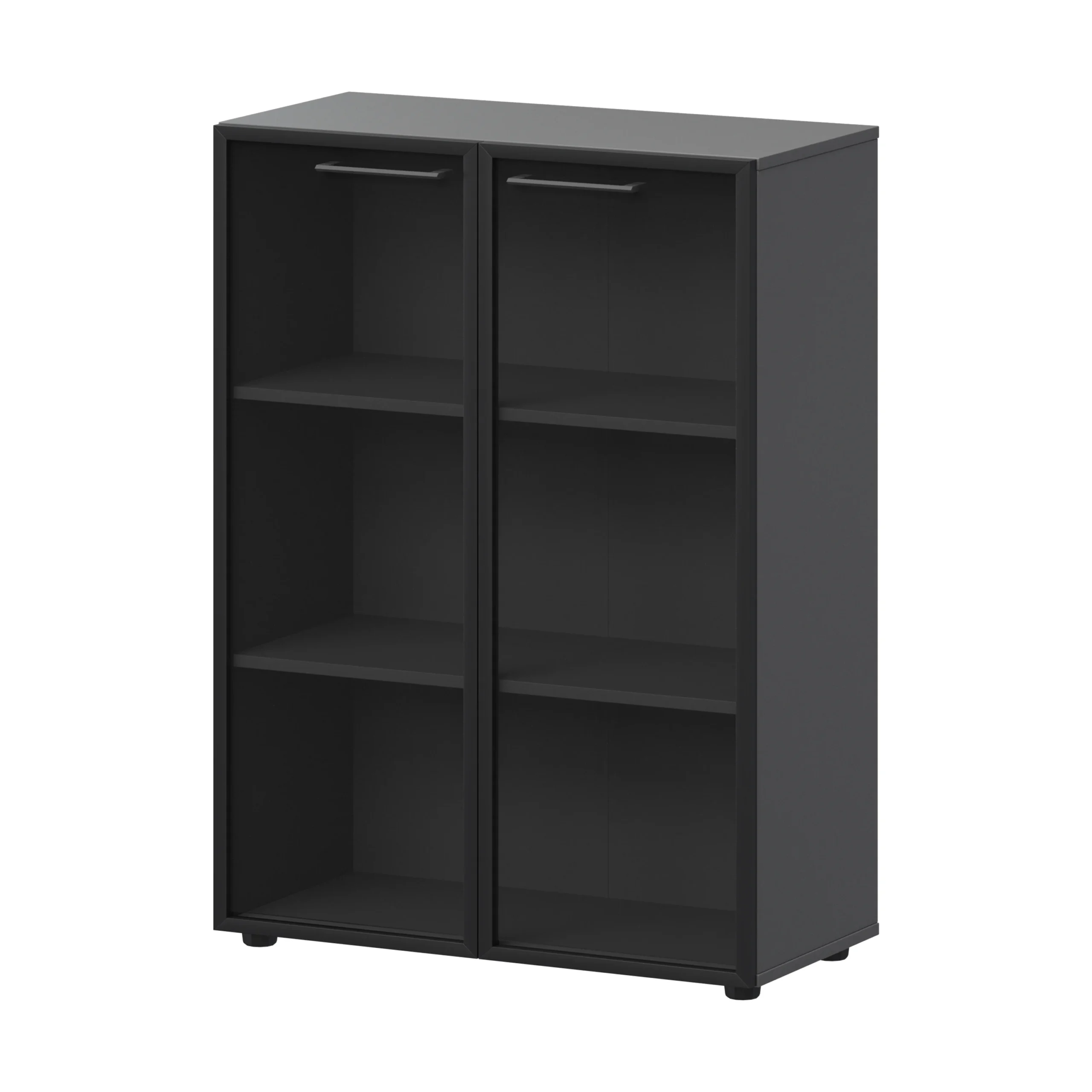 Шкаф средний со стеклом в ал. рамке Кортез (СМШ38RS) 79.2 × 38 × 119 см — Графит Шкаф средний со стеклом в ал. рамке Кортез (СМШ38RS) 79.2 × 38 × 119 см
