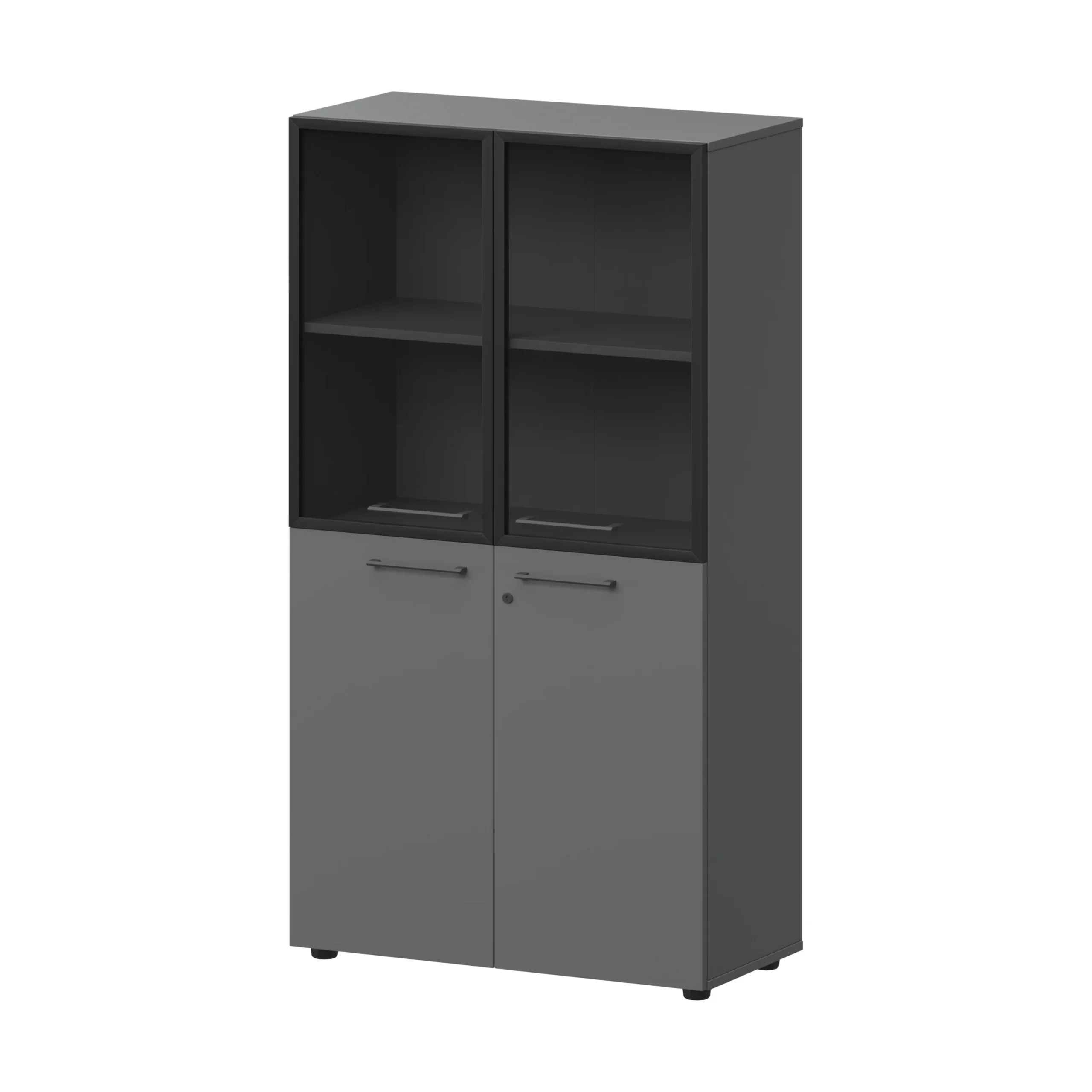 Шкаф высокий комб. Кортез (СМШ48.28F.28RS) 79.2 × 38 × 159.5 см — Графит Шкаф высокий комб. Кортез (СМШ48.28F.28RS) 79.2 × 38 × 159.5 см