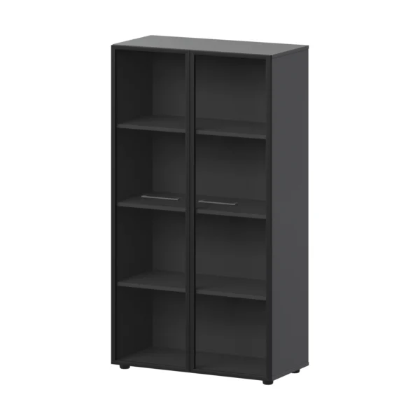 Шкаф высокий со стеклом в ал. рамке Кортез (СМШ48RS) 79.2 × 38 × 159.5 см