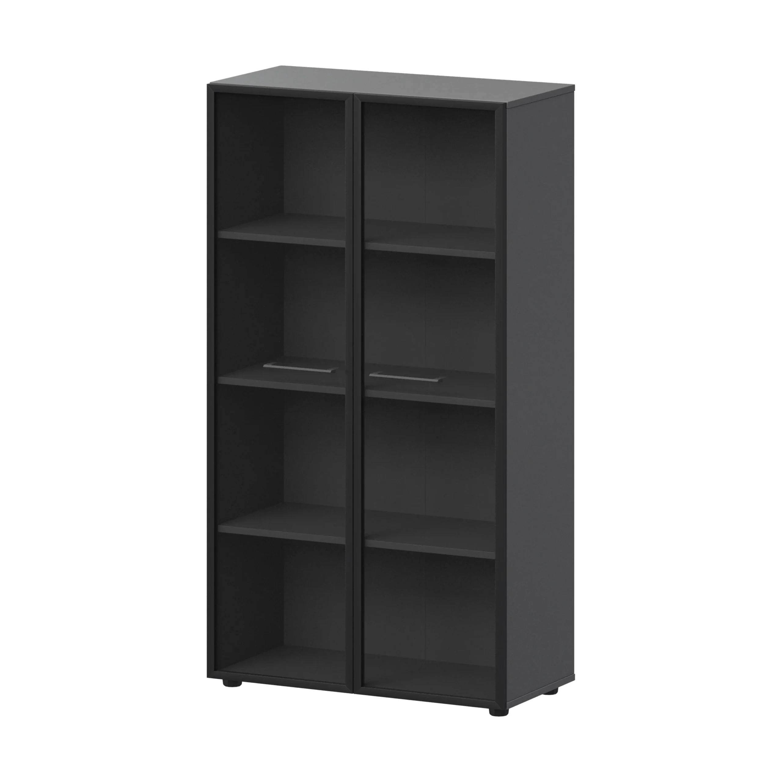 Шкаф высокий со стеклом в ал. рамке Кортез (СМШ48RS) 79.2 × 38 × 159.5 см — Графит Шкаф высокий со стеклом в ал. рамке Кортез (СМШ48RS) 79.2 × 38 × 159.5 см