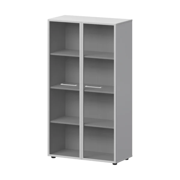 Шкаф высокий со стеклом в ал. рамке Кортез (СМШ48RS(Б)) 79.2 × 38 × 159.5 см