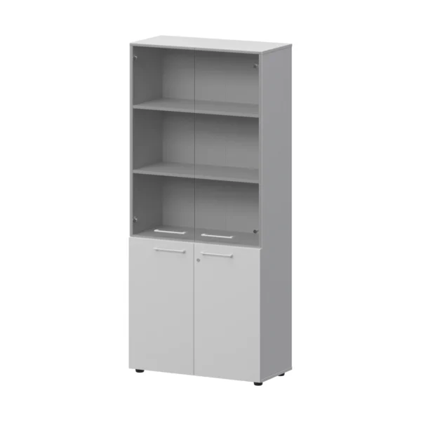 Шкаф высокий закрытый с стеклом Кортез (СМШ58.28F.38SМ(Б)) 79.2 × 38 × 199 см — арт. SIMFI-33640