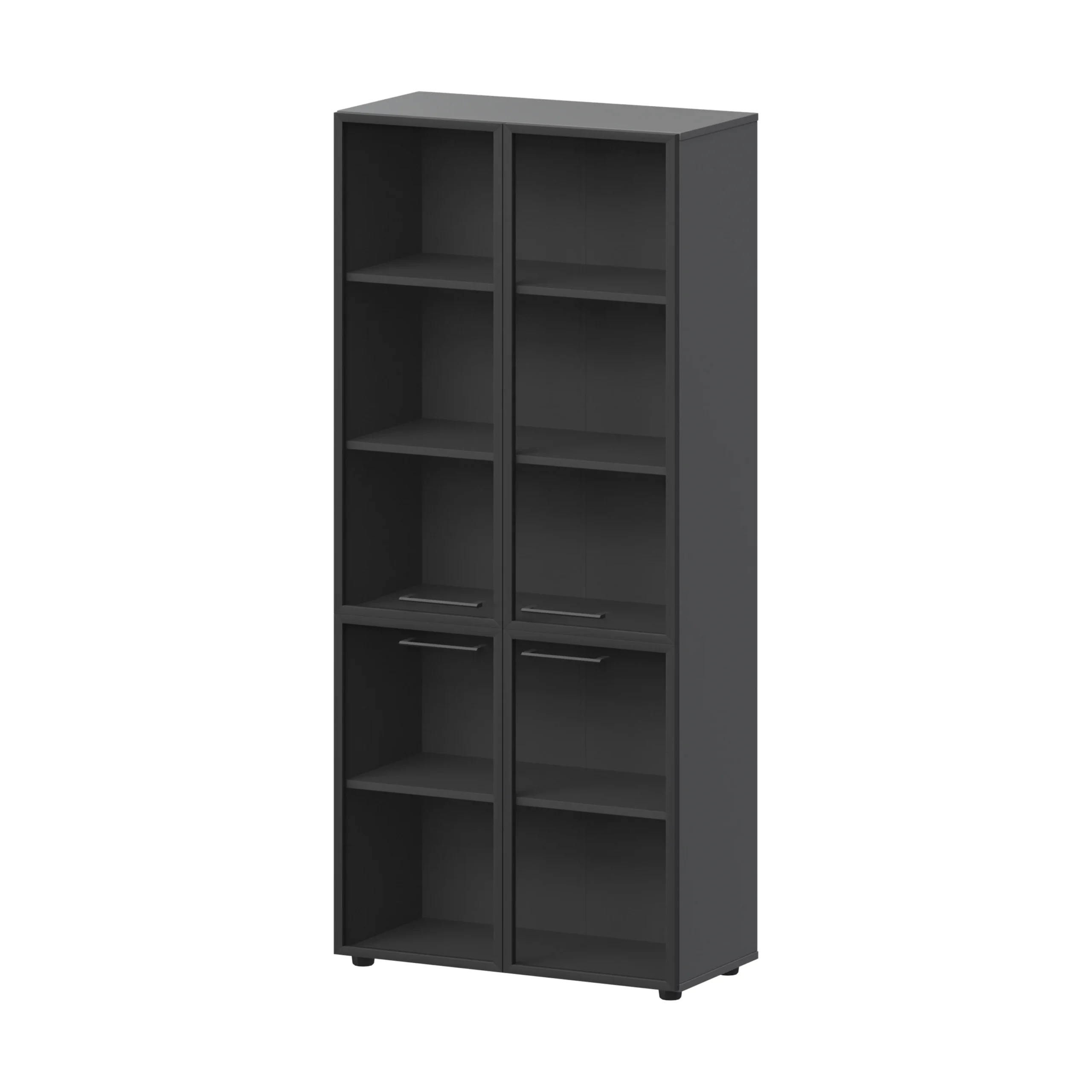Шкаф высокий закрытый с стеклом в алюминиевой раме Кортез (СМШ58.28RS.38RSМ(Ч)) 79.2 × 38.2 × 199 см — Графит Шкаф высокий закрытый с стеклом в алюминиевой раме Кортез (СМШ58.28RS.38RSМ(Ч)) 79.2 × 38.2 × 199 см