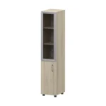 Стеллаж комбинированный узкий с стеклянным фасадом в алюминиевой раме левый Приоритет (К-932,К-936,К-939,КФ-936,КФ-939) 36 × 42 × 200 см