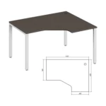 Эргономичный стол правый Тренд металл (Trend Metal) 140 × 120 × 75 см — арт. TDM32215314