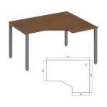 Эргономичный стол правый Тренд металл (Trend Metal) 140 × 120 × 75 см — арт. TDM32215335