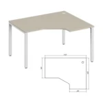 Эргономичный стол правый Тренд металл (Trend Metal) Pointex — арт. TDM32215384