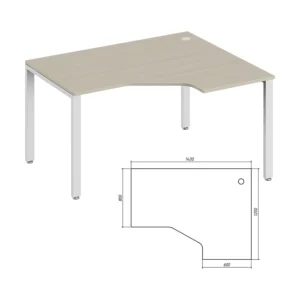 Эргономичный стол правый Тренд металл (Trend Metal) 140 × 120 × 75 см — арт. TDM32215384