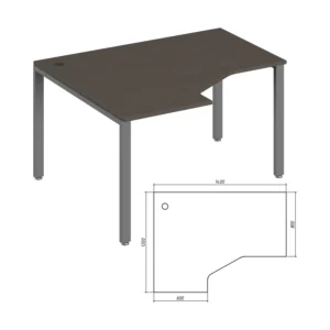 Эргономичный стол левый Тренд металл (Trend Metal) 140 × 120 × 75 см — арт. TDM32215415