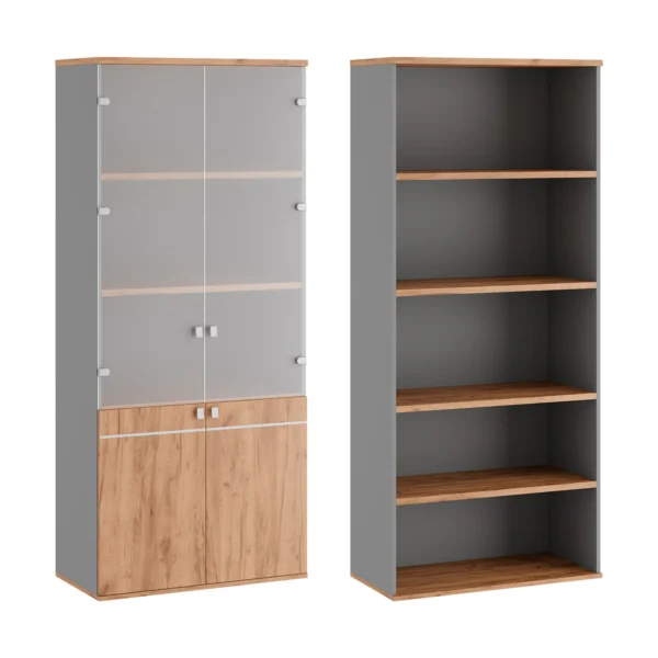 Шкаф для бумаг со стеклом (стекло без рамы) Тесс (Tess) 90 × 45 × 207 см