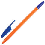 Ручка шариковая BRAUBERG "X-333 Orange", СИНЯЯ, корпус оранжевый, узел 0,7 мм, линия письма 0,35 мм, 142409 — арт. SAMSON-142409