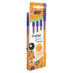 Ручки шариковые BIC "Orange Original", НАБОР 4 шт., СИНИЕ, узел 0,8 мм, линия письма 0,3 мм, пакет, 8308521 — арт. SAMSON-141308
