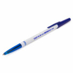Ручка шариковая STAFF "Basic BP-244", СИНЯЯ, корпус белый, узел 0,7 мм, линия письма 0,35 мм, 142286 — арт. SAMSON-142286