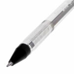 Ручка шариковая масляная BRAUBERG "Rite-Oil", ЧЕРНАЯ, корпус прозрачный, узел 0,7 мм, линия письма 0,35 мм, 142147 — арт. SAMSON-142147