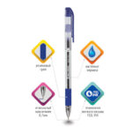 Ручка шариковая масляная с грипом BRAUBERG "Max-Oil", СИНЯЯ, игольчатый узел 0,7 мм, линия письма 0,35 мм, 141701 — арт. SAMSON-141701