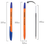 Ручка шариковая BRAUBERG "X-333 Orange", СИНЯЯ, корпус оранжевый, узел 0,7 мм, линия письма 0,35 мм, 142409 — арт. SAMSON-142409