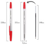 Ручка шариковая BRAUBERG "Line", КРАСНАЯ, корпус прозрачный, узел 1 мм, линия письма 0,5 мм, 141341 — арт. SAMSON-141341